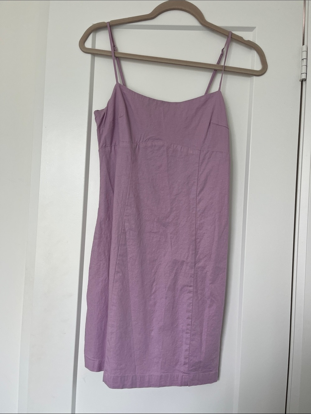 Dynamite Lilac Spaghetti-Strap Slip Linen Dress